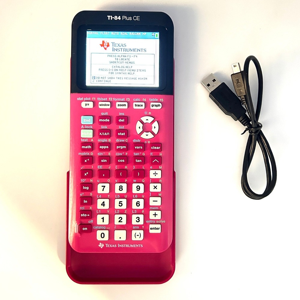 Texas Instruments TI-84 Plus CE Graphing Calculator w/ Charger Pink ACT SAT Math - Picture 3 of 4